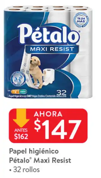 Walmart Papel Higiénico Pétalo Maxi Resist oferta