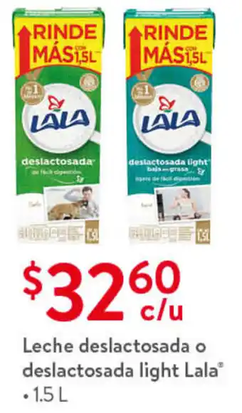 Walmart Leche Deslactosada o Deslactosada Light Lala 1.5 L oferta