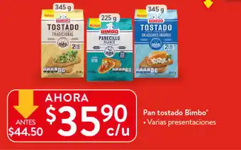 Walmart Pan Tostado Bimbo oferta
