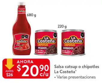 Walmart Salsa Catsup O Chipotles La Costeña oferta