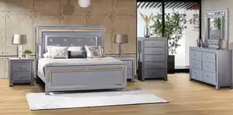 Muebles Dico Recámara king size / matrimonial lucia plata 5 piezas oferta