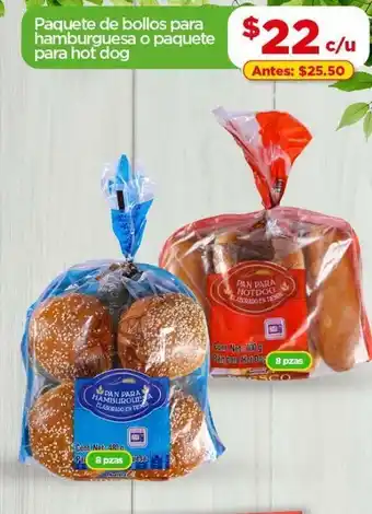 Bodega Aurrerá Paquete de bollos para hamburguesa o paquete de pan para hot dog oferta
