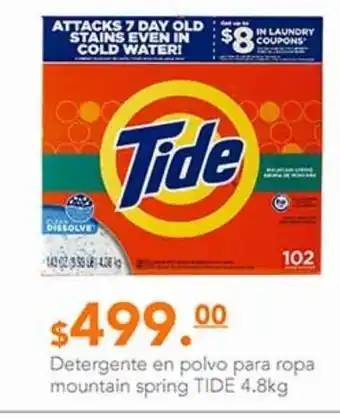 Detergente en polvo tide 4.8kg