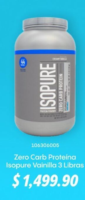 Zero carb proteina isopure vainilla 3 libras