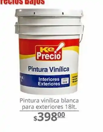 La Comer Pintura vinilica blanca para exteriores 18 lt oferta