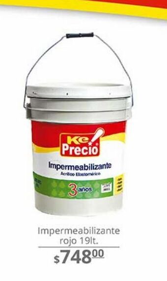 La Comer Impermeabilizante rojo 19 lt oferta