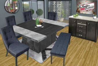 Muebles Troncoso Antecomedor avanti cuadrado - sillas y banca esparta percia koala oferta