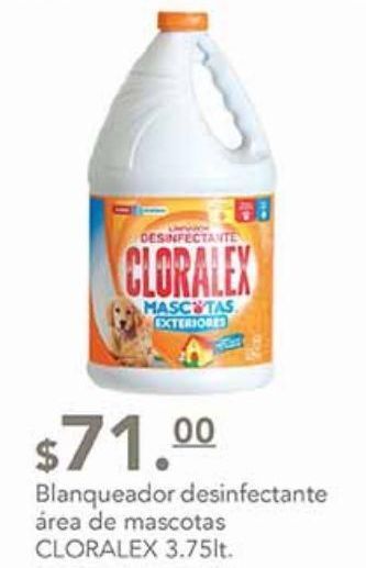 La Comer Blanqueador desinfectante área de mascotas cloralex 3,75lt oferta