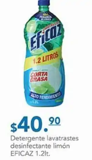 La Comer Detergente lavatrastes desinfectante limón eficaz 1,2lt oferta