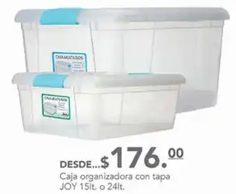 Caja organizadora con tapa joy 15lt o 24lt