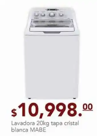 La Comer Lavadora 20kg tapa cristal blanca mabe oferta