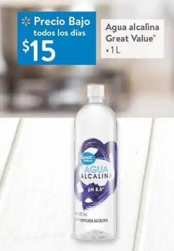 Walmart Agua alcalina great value oferta