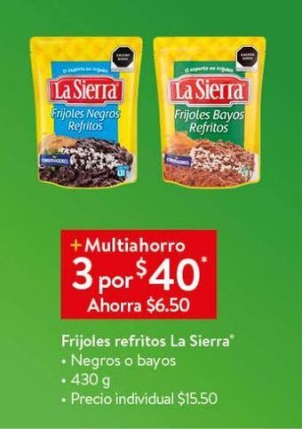 Walmart Frijoles refritos la sierra 430g oferta