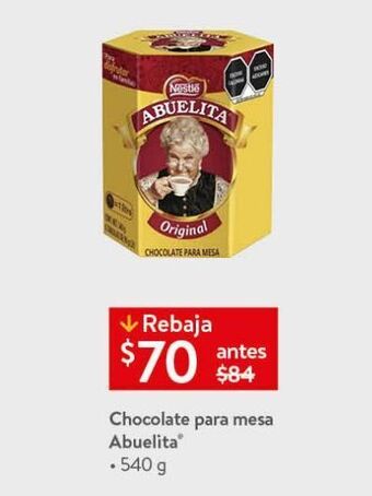 Walmart Chocolate para mesa abuelita 540g oferta
