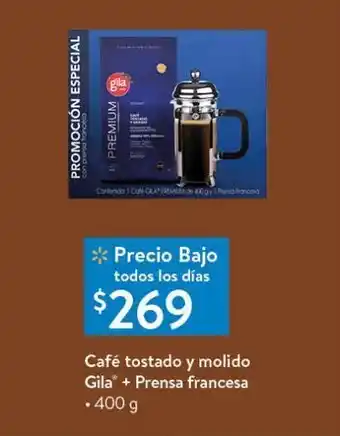 Walmart Café tostado y molido gila 400g + prensa francesa oferta
