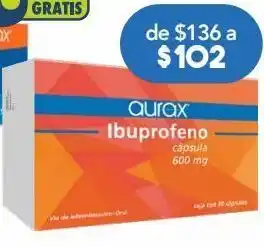 Ibuprofeno cap 600mg c/30 aurax