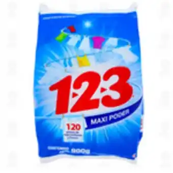 Detergente en polvo 123 fresca blancura 900gr