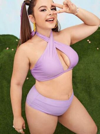SHEIN Bañador bikini simple con tira cruzada oferta
