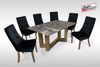 Muebles Troncoso Antecomedor beirut negro - sillas esparta venus black oferta