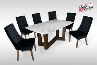 Muebles Troncoso Antecomedor beirut gris - sillas esparta venus black oferta