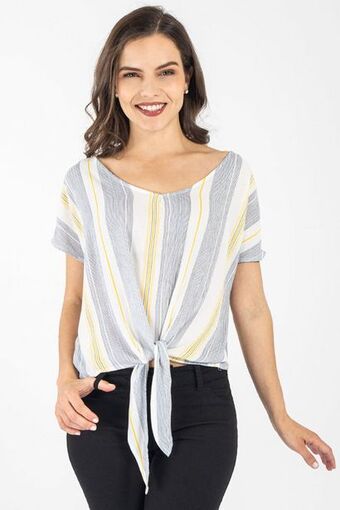 Santory Blusa con rayas manga corta oferta