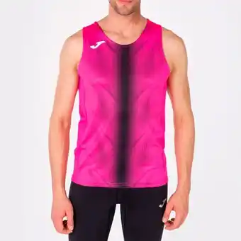 Camiseta sin mangas hombre olimpia rosa flúor negro