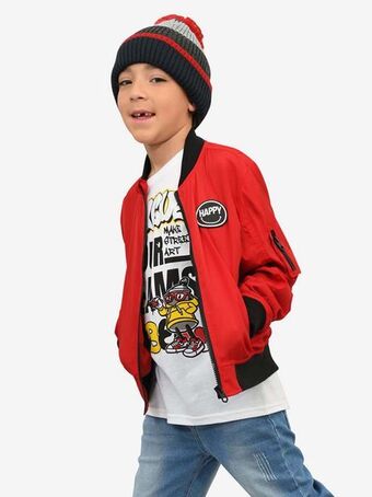 Cuidado con el Perro Chamarra bomber roja oferta
