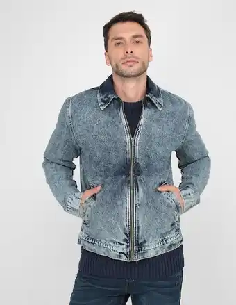 Suburbia Chamarra contempo de mezclilla con bolsillos para hombre oferta