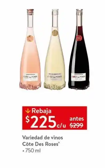 Walmart Vinos cote des roses 750ml oferta