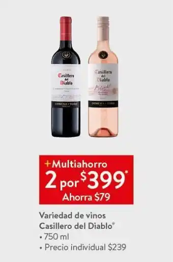 Walmart Vino casillero del diablo 750ml oferta