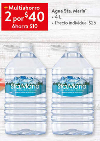 Walmart Agua Sta. Maria 2x4L oferta