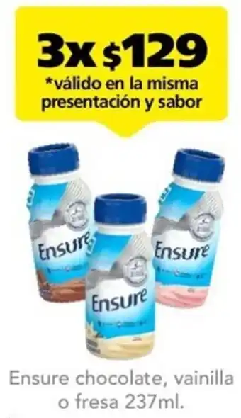 Farmacia San Pablo Ensure Chocolate, Vainilla o Fresa 3x237ml oferta