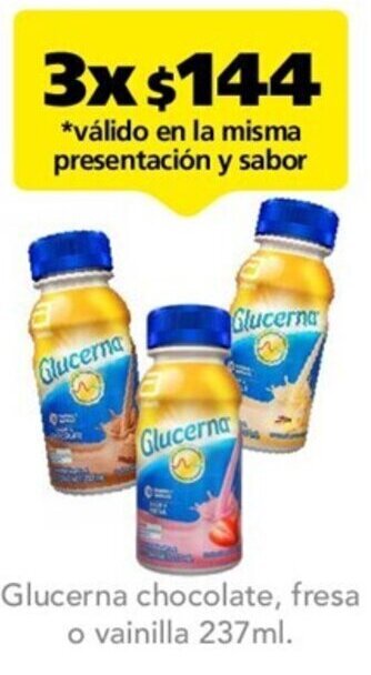 Farmacia San Pablo Glucerna Chocolate, Fresa o Vainilla 3x237ml oferta