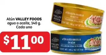 Soriana Mercado Atún Valley Foods 140g Agua o Aceite Lata oferta
