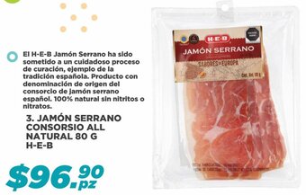 Jamón Serrano Consorsio All Natural 80g