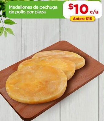 Bodega Aurrerá Medallones de Pechuga de Pollo por Pieza oferta