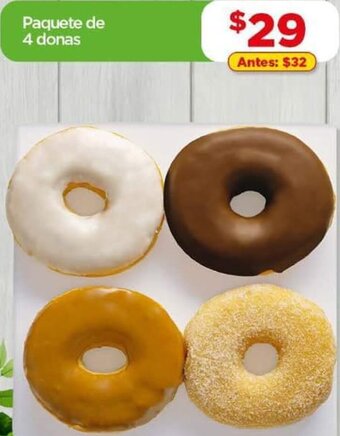Bodega Aurrerá Paquete de 4 Donas oferta