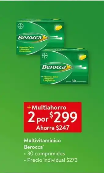Walmart Vitaminas berocca 30 comprimidos oferta