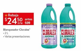 Walmart Blanqueador cloralex 2l oferta