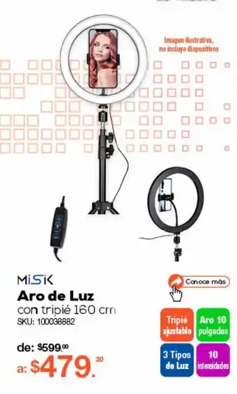 RadioShack Aro de luz con tripié misik / negro / 160 cm oferta
