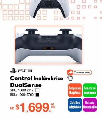 Control inalámbrico dualsense / playstation 5 / blanco con negro