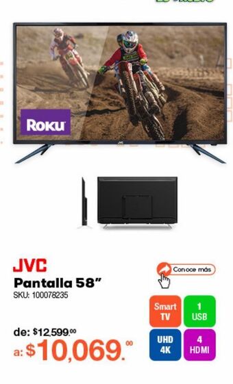 RadioShack Pantalla jvc roku si58ur / 58 pulgadas / ultra hd 4k / smart tv oferta