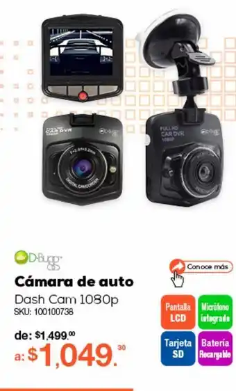 Cámara de auto dbugg dash gt300p / negro