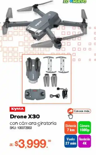 RadioShack Drone con cámara 4k giratoria syma x30 / gris oferta