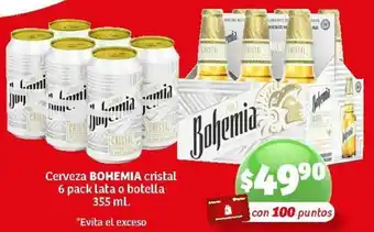 Cerveza Bohemia Cristal 6 Pack Lata o Botella 355ml