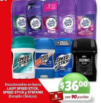 Soriana Mercado Desodorantes en Barra Lady Speed Stick Speed Stick y Stefano oferta