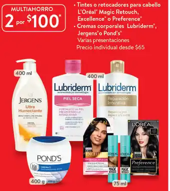 Walmart L'Oreal Magic Retouch,Excellence o Preference,Cremas Cremas Corporales Lubriderm, Jergens o Pond's oferta