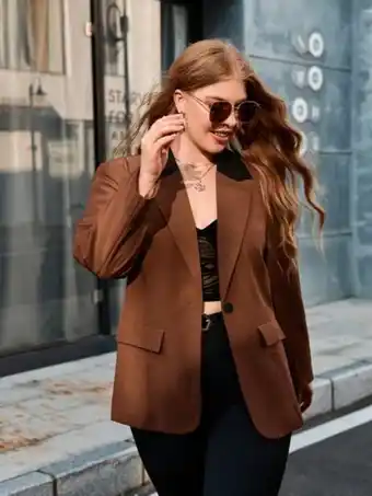 SHEIN Blazer con botón con diseño de solapa oferta