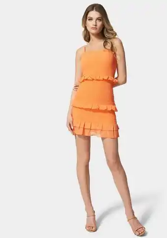 Bebe Smocked ruffle mini dress oferta