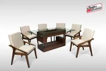 Muebles Troncoso Antecomedor versalles nogal - sillas domani alpha latte oferta